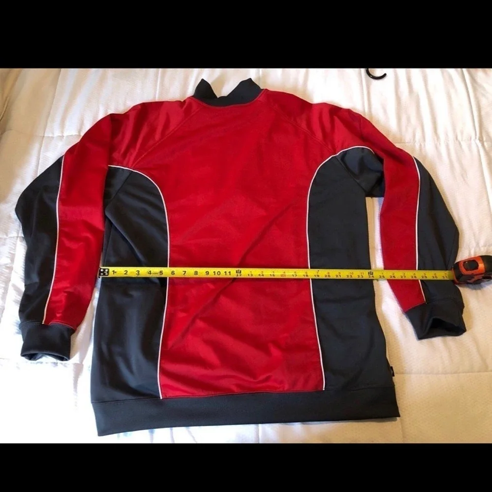Vintage Y2K Nike Red & Gray 1/4 Quarter Zip Pullover Jacket Men's Size XL
